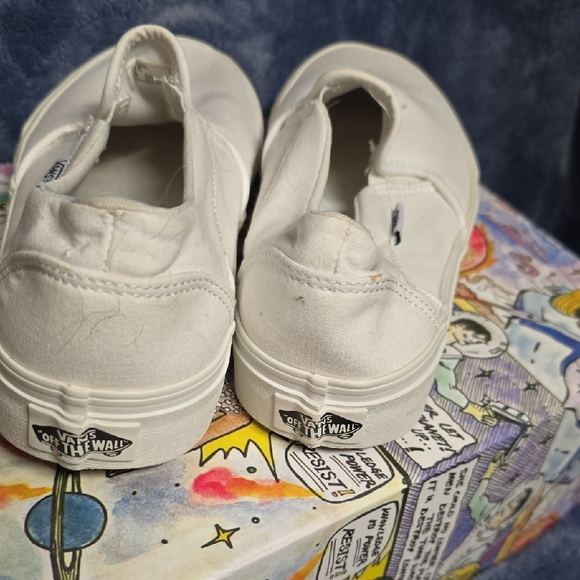 Vans White Slip-On Sneakers - Picture 6 of 9